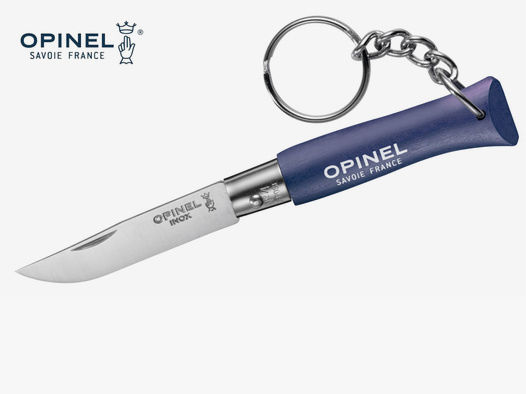 SchlĂĽsselanhĂ¤nger Mini Taschenmesser Opinel Colorama No2 Stahl 12C27 KlingenlĂ¤nge 3,5 cm blau