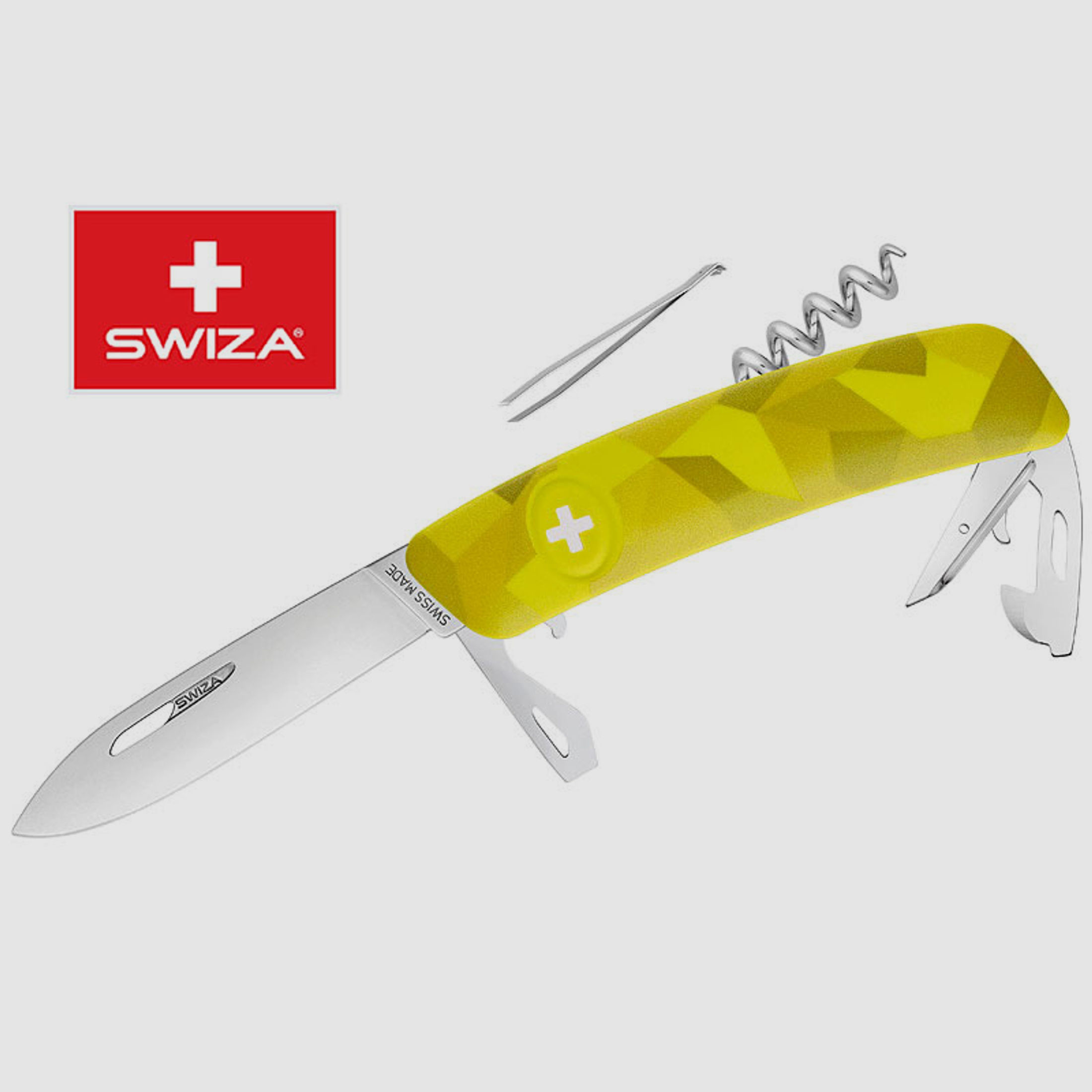SWIZA Schweizer Messer FILIX D03 CAMO URBAN MOSS, Edelstahl 440, 11 Funktionen, Korkenzieher