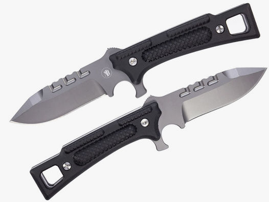 Taktisches Messer Stahl 420 KlingenlĂ¤nge 10,0 Klinge feststehende schwarz Kydexscheide (P18)