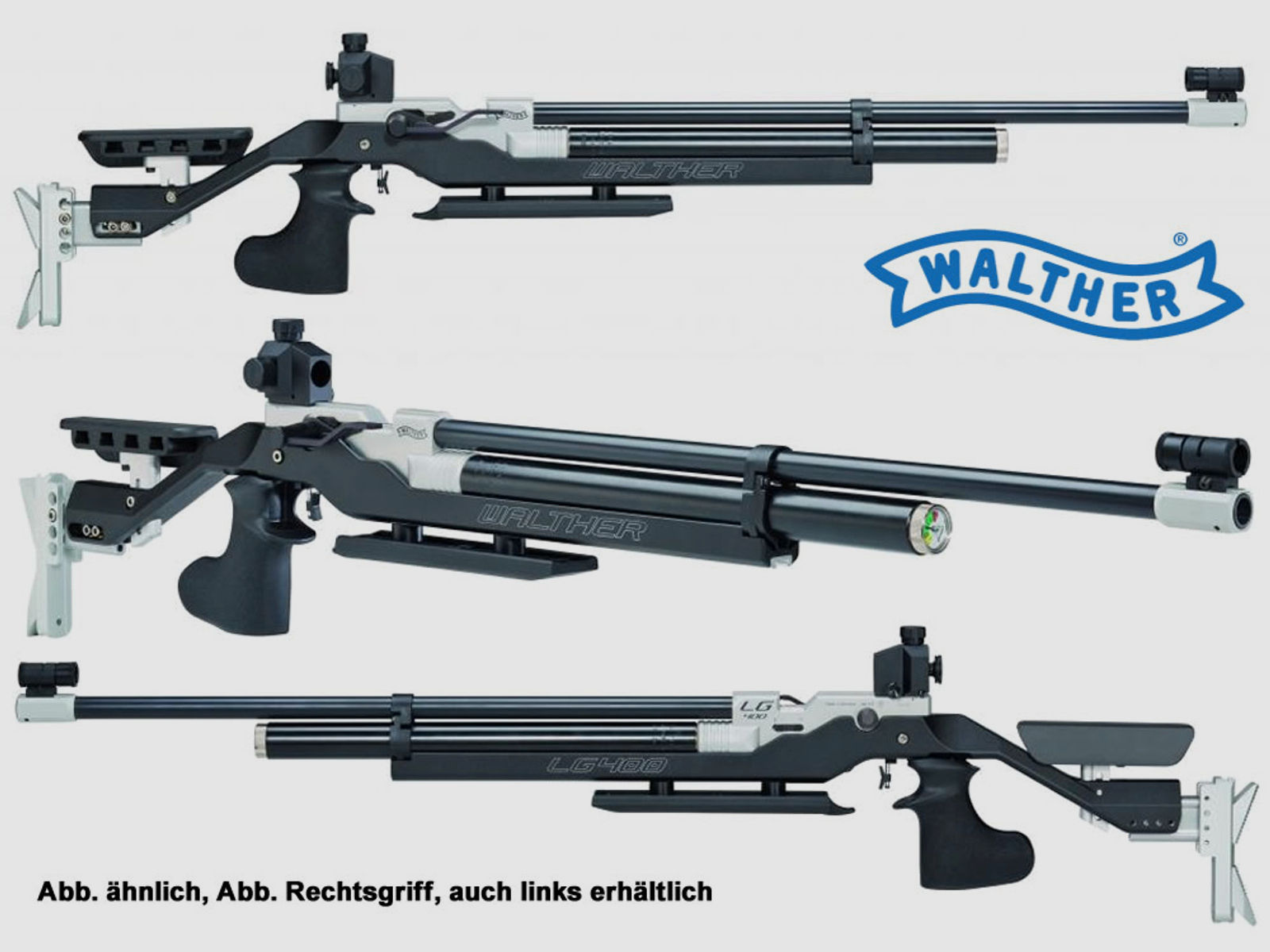 WALTHER Match-Pressluftgewehr LG 400 Blacktec, links, Kal. 4,5 mm (P18)