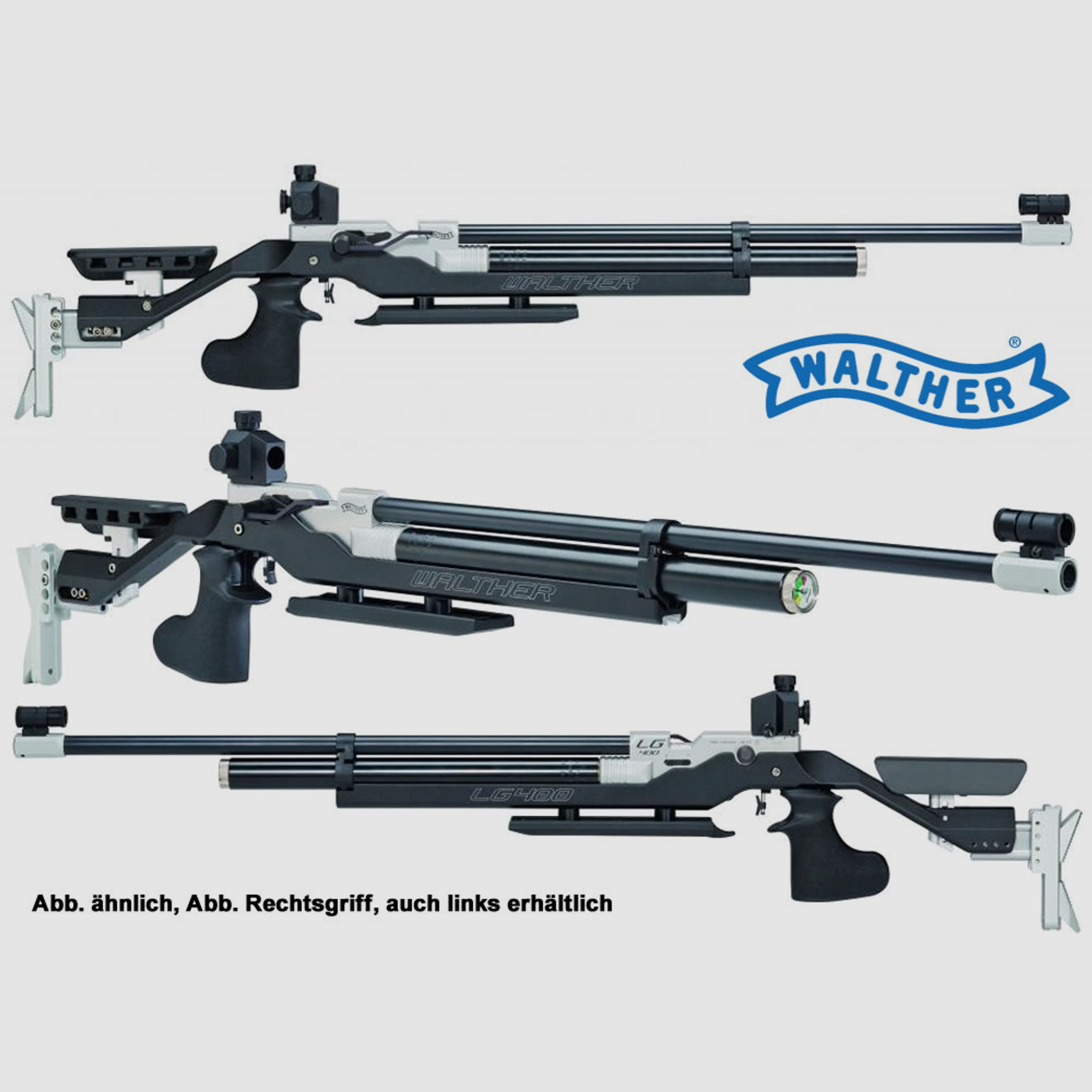 WALTHER Match-Pressluftgewehr LG 400 Blacktec, links, Kal. 4,5 mm (P18)