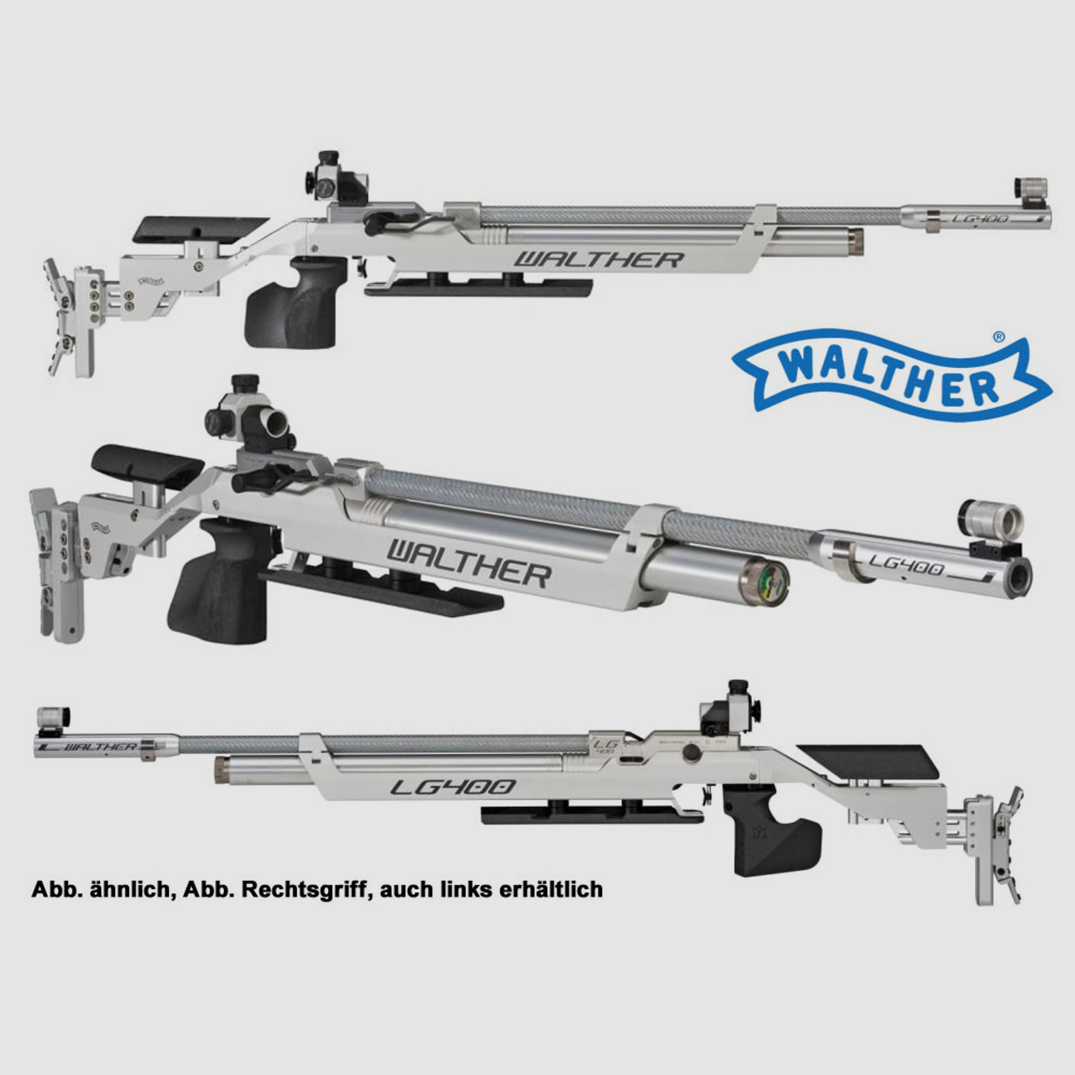 WALTHER Match-Pressluftgewehr LG400 COMPETITON, Linksgirff, M-Abzug, Kal. 4,5mm (P18)