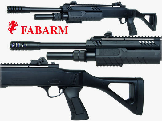 Softairgewehr Pumpgun FABARM STF12, Federdruck, 18 Zoll Lauf, 3x10 Schuss, schwarz, Kaliber 6 mm BB (P18)