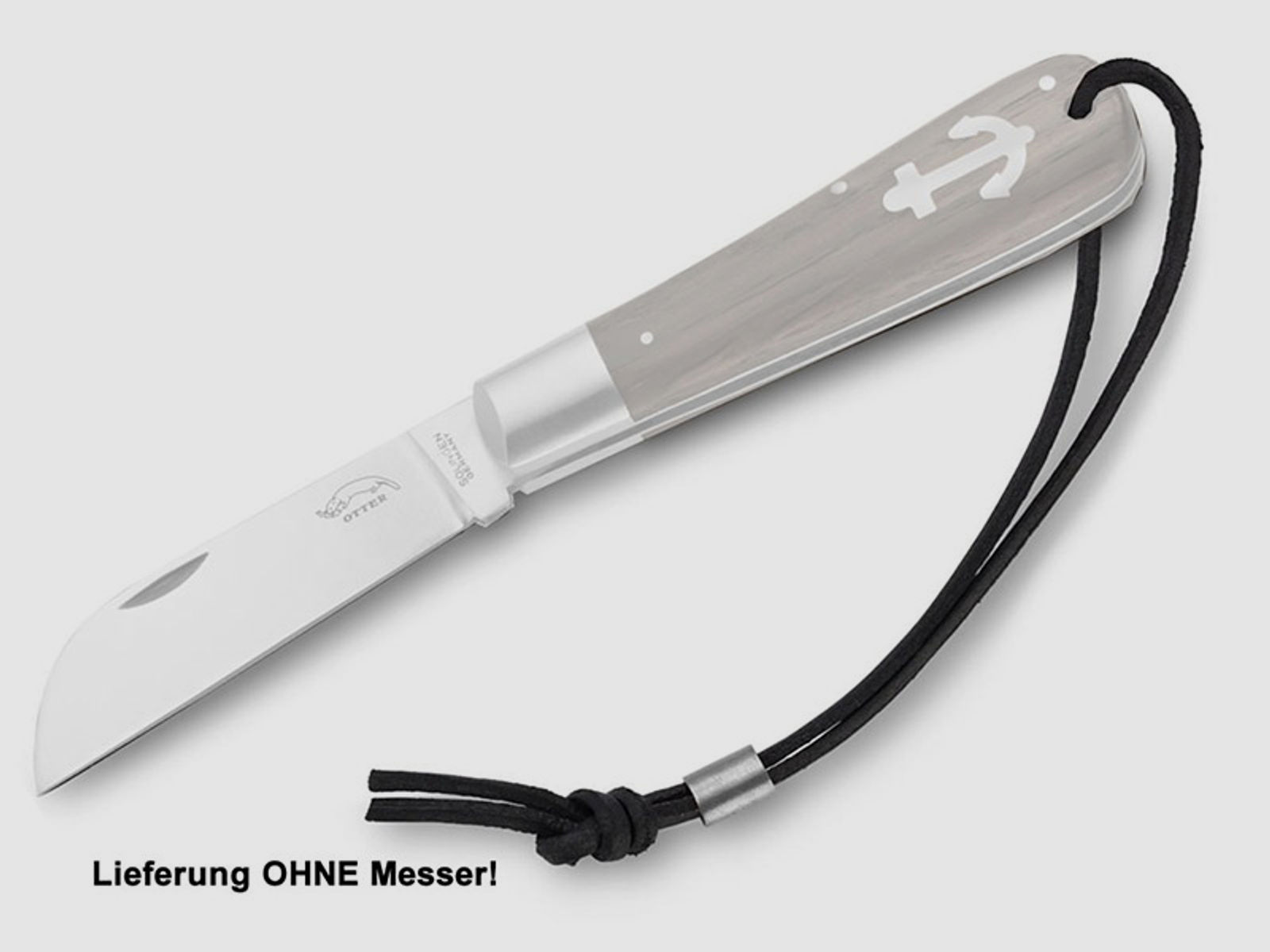 Otter Lederband fĂĽr Messer aus gegerbten Rindsleder mit EdelstahlhĂĽlse LĂ¤nge 40 cm