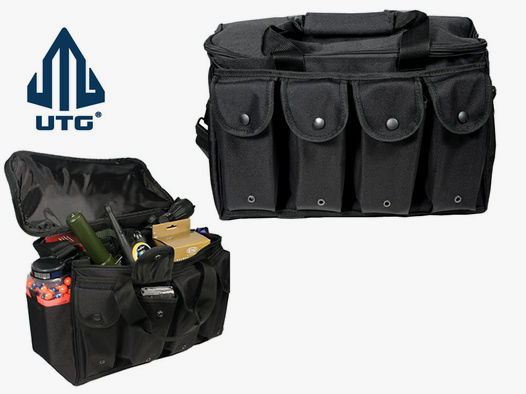 Pistolenstasche Transporttasche UTG Tactical Shooters Bag 38 x 30 x 28 cm Nylon 4 Magazintaschen schwarz