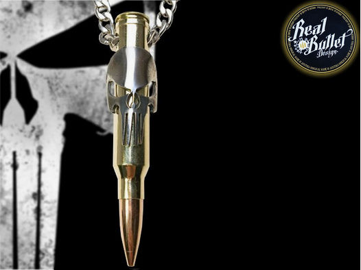 Realbullet Design Kette Warrior Brass Edition Kaliber .300 WIN MAG Handarbeit aus Originalpatronen