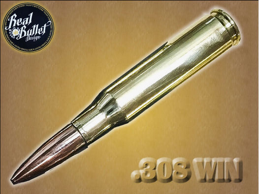 Magnet Single Bullet Realbullet Design Kaliber .308 WIN 7,62 x 51Handarbeit aus Originalpatronen