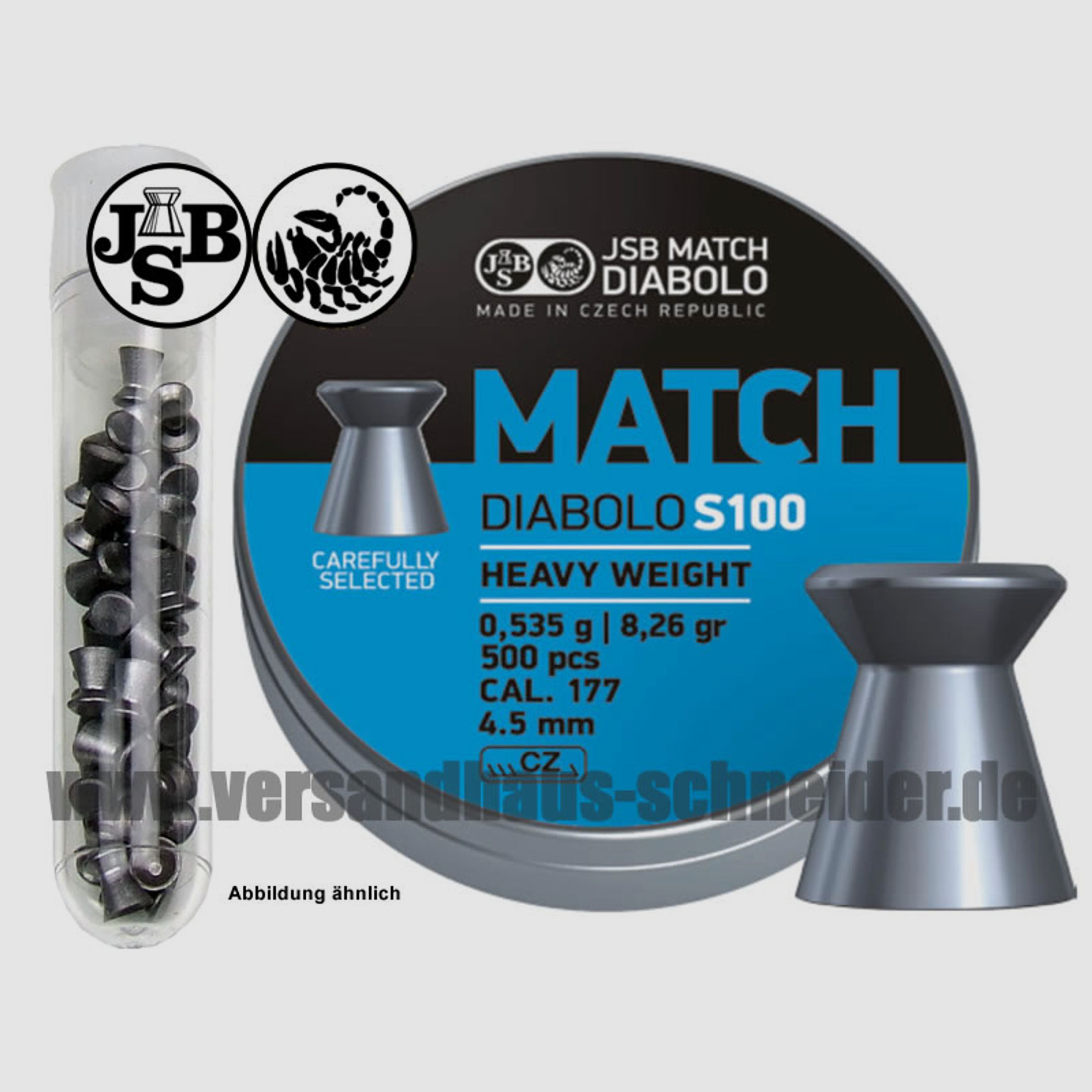 Testpack JSB Match S100 Diabolo Kal. 4,52 mm 40 StĂĽck