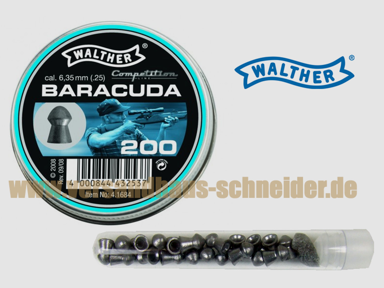 Testpack Rundkopf Diabolos Walther Baracuda Kaliber 6,35 mm 2,01 g glatt 20 StĂĽck
