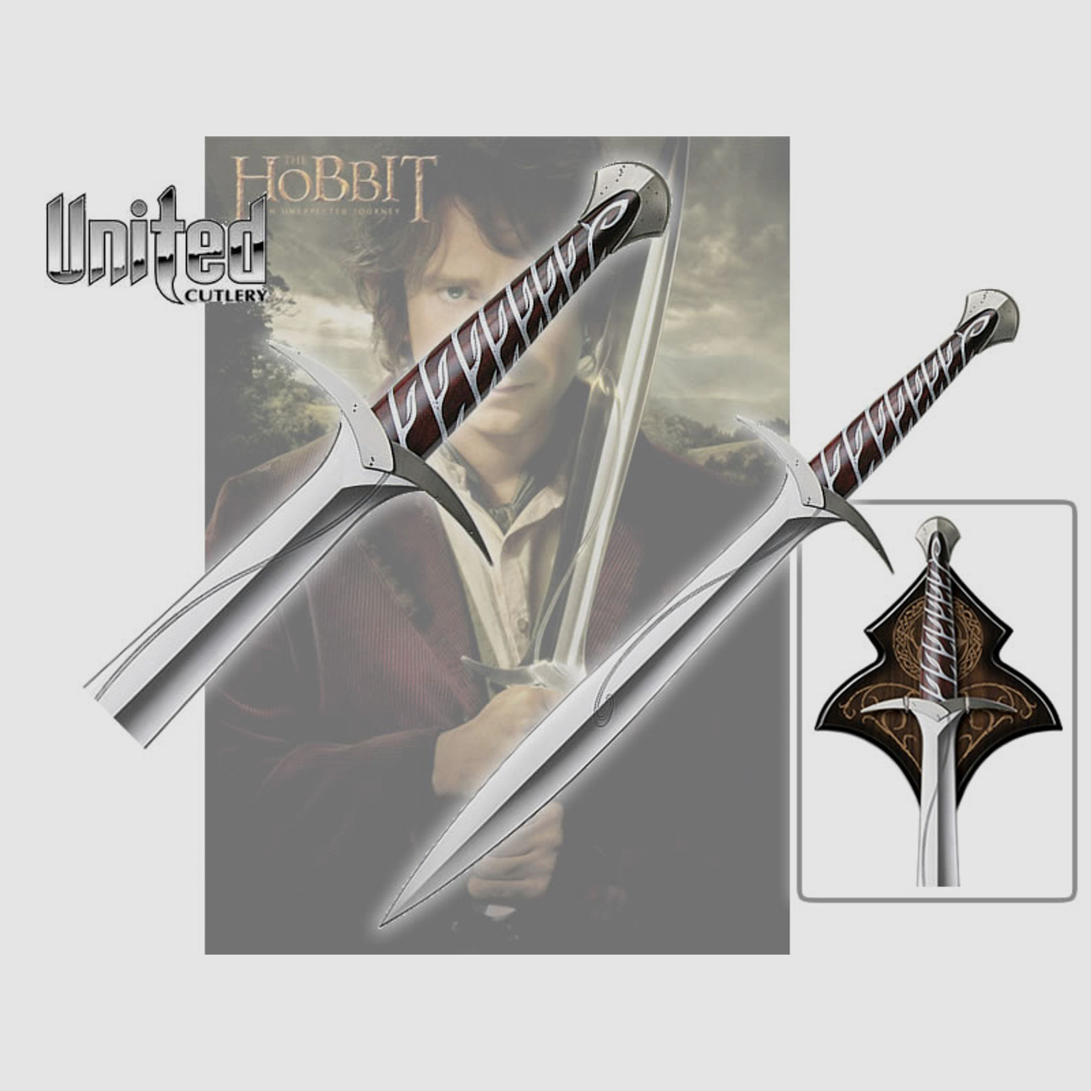 UNITED CUTLERY Schwert des Bilbo Beutlin STICH, The Hobbit, Stahl AUS-6, 57 cm (P18)
