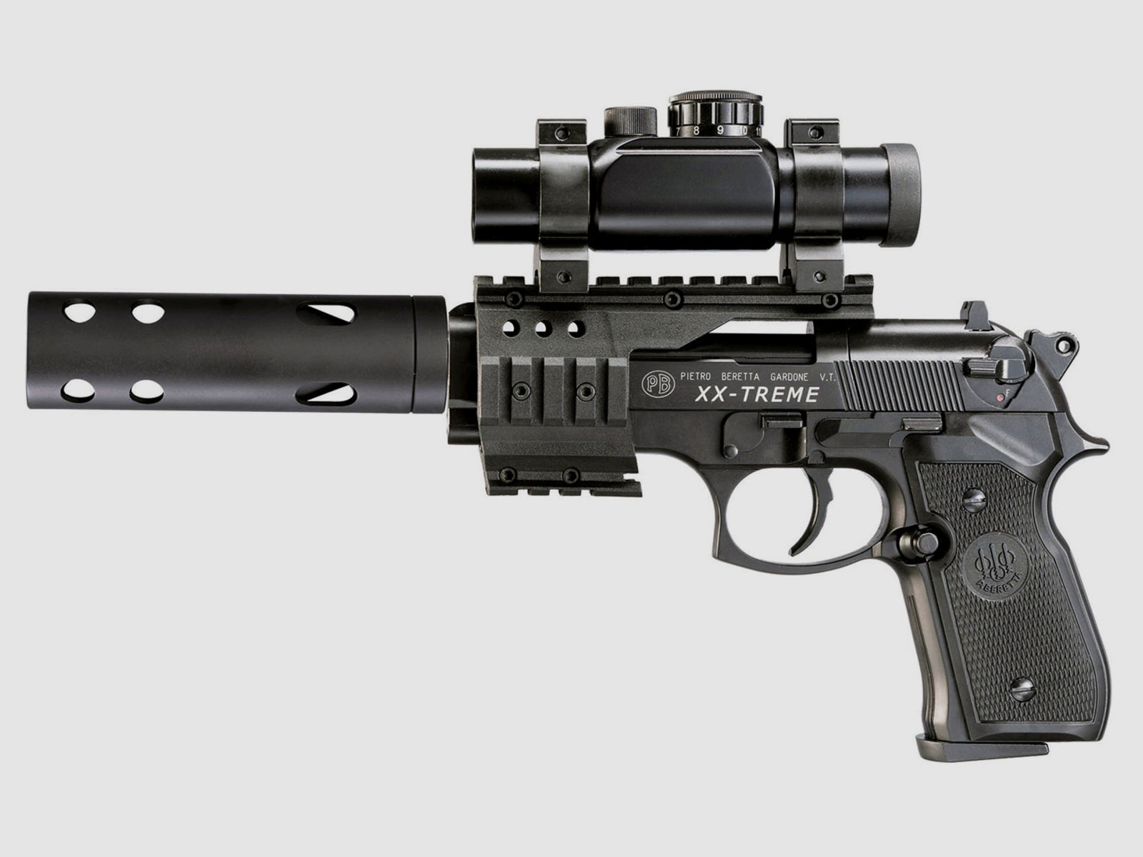 CO2 Pistole Beretta M92 FS XX-Treme schwarz Red Dot Top Point I Kaliber 4,5 mm  Diabolo (P18)