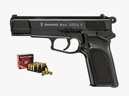 Schreckschuss Pistole Browning GPDA 9 schwarz Kaliber 9 mm P.A.K. (P18) + 25 Schuss