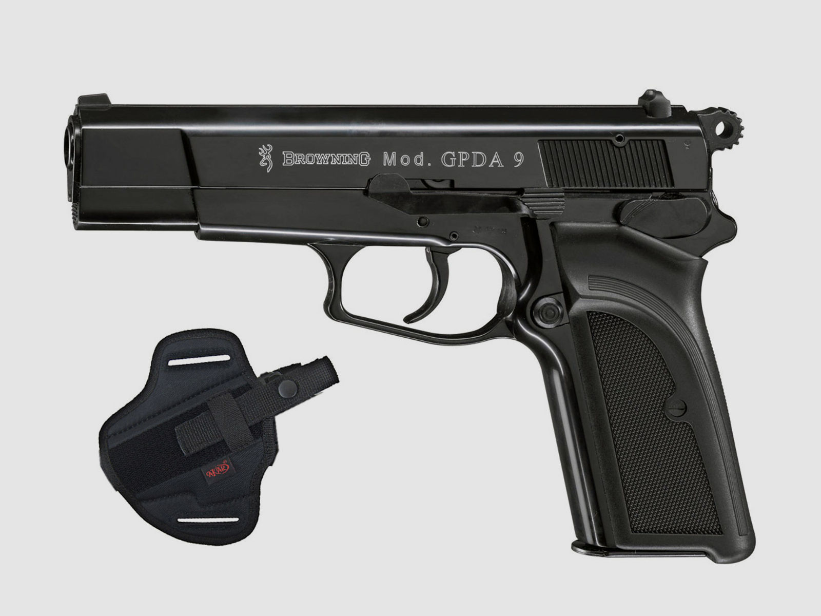 Schreckschuss Pistole Browning GPDA 9 schwarz Kaliber 9 mm P.A.K. (P18)+ Universalholster