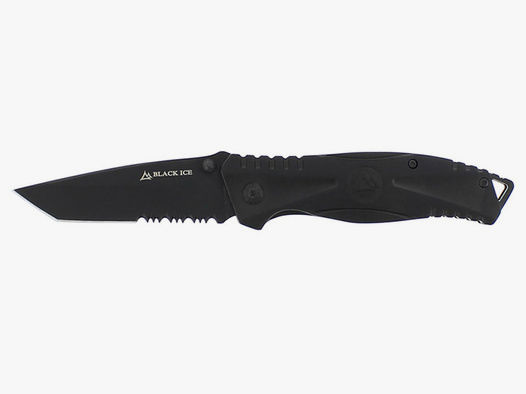 Einhandmesser Black Ice One Stahl 440er KlingenlĂ¤nge 8,7 cm mit GĂĽrtelclip (P18)