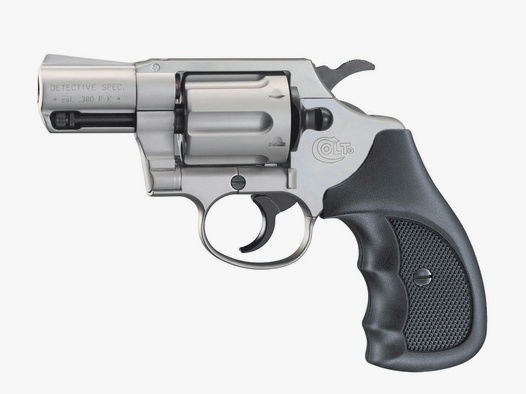 Schreckschuss Revolver Colt Detective Special Nickel Finish Kunststoffgriffschalen Kaliber 9 mm R.K. (P18)