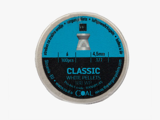 Flachkopf Diabolos Coal White Pellets Classic Kaliber 4,5 mm 0,50 g geriffelt 100 StĂĽck
