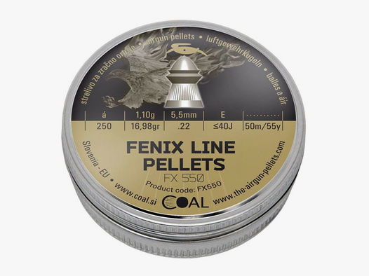 Coal Fenix Line Pellets Diabolos, Rundkopf, gerieffelt, 1,10 g, Kaliber 5,5 mm, 250 StĂĽck