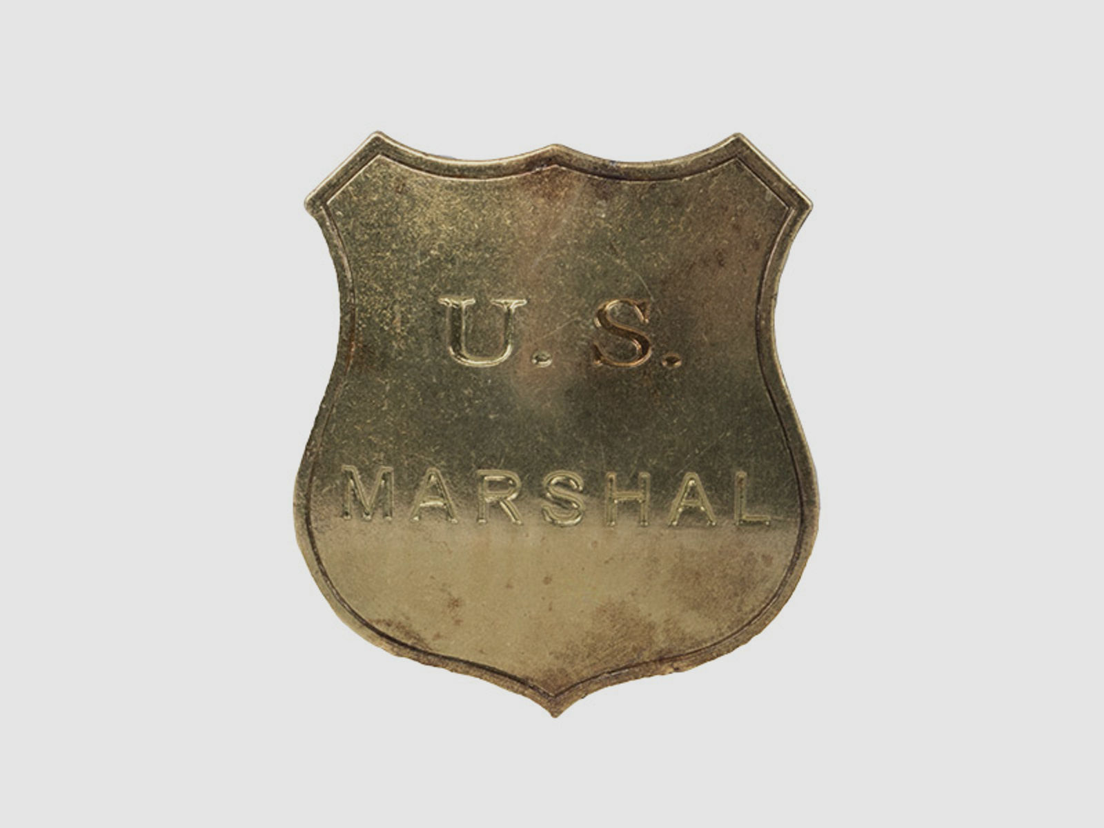 Westernabzeichen U.S. Marshal Badge Metall MaĂźe 6 cm messing