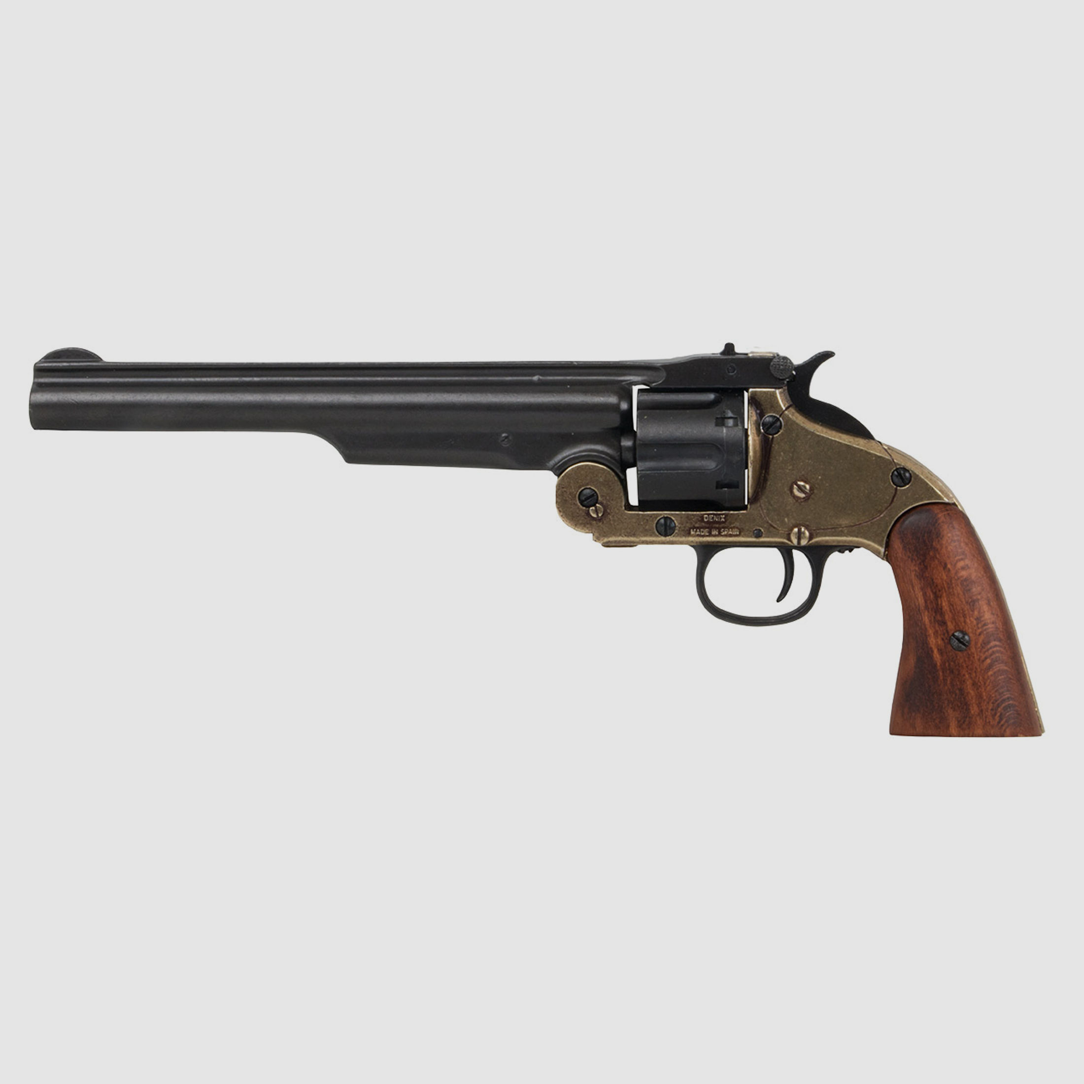 Deko Revolver Smith & Wesson Schofield No. 3 USA 1869 schwarz messing