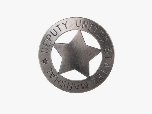 Sheriff Stern Deputy United States Marshal Metall MaĂźe 5,9 cm silber