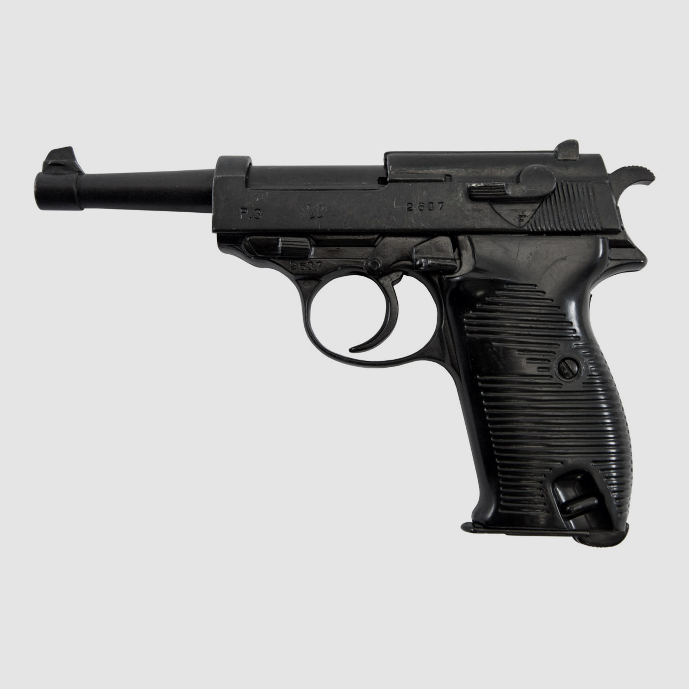 Denix Automatic Pistole Walther P38 deutsche MilitĂ¤rpistole 1938 LĂ¤nge 24 cm schwarz