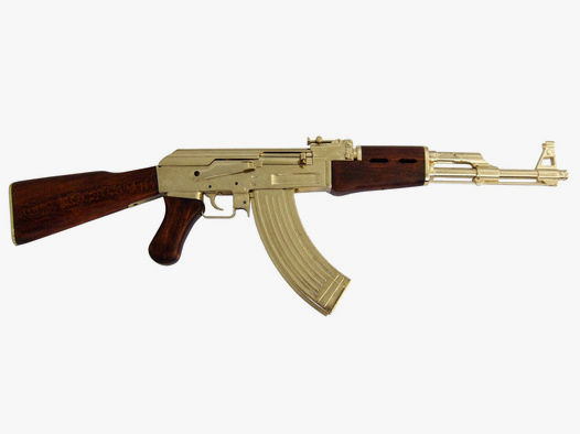 Denix Deko Sturmgewehr Kalashnikov AK 47 Gold Edition, Russland 1947, LĂ¤nge 87 cm