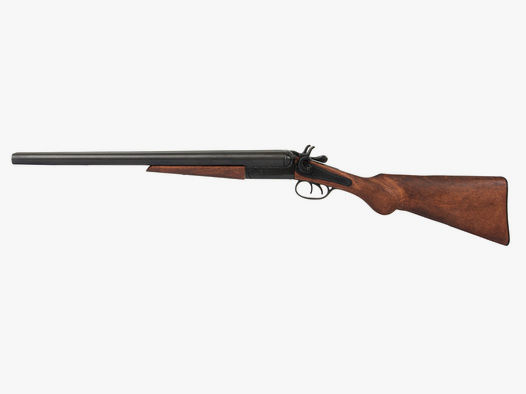 B-Ware Deko Doppelhahn Schrotflinte Wyatt Earp Double Barrel Shotgun USA 1868 voll beweglich LĂ¤nge 89 cm schwarz