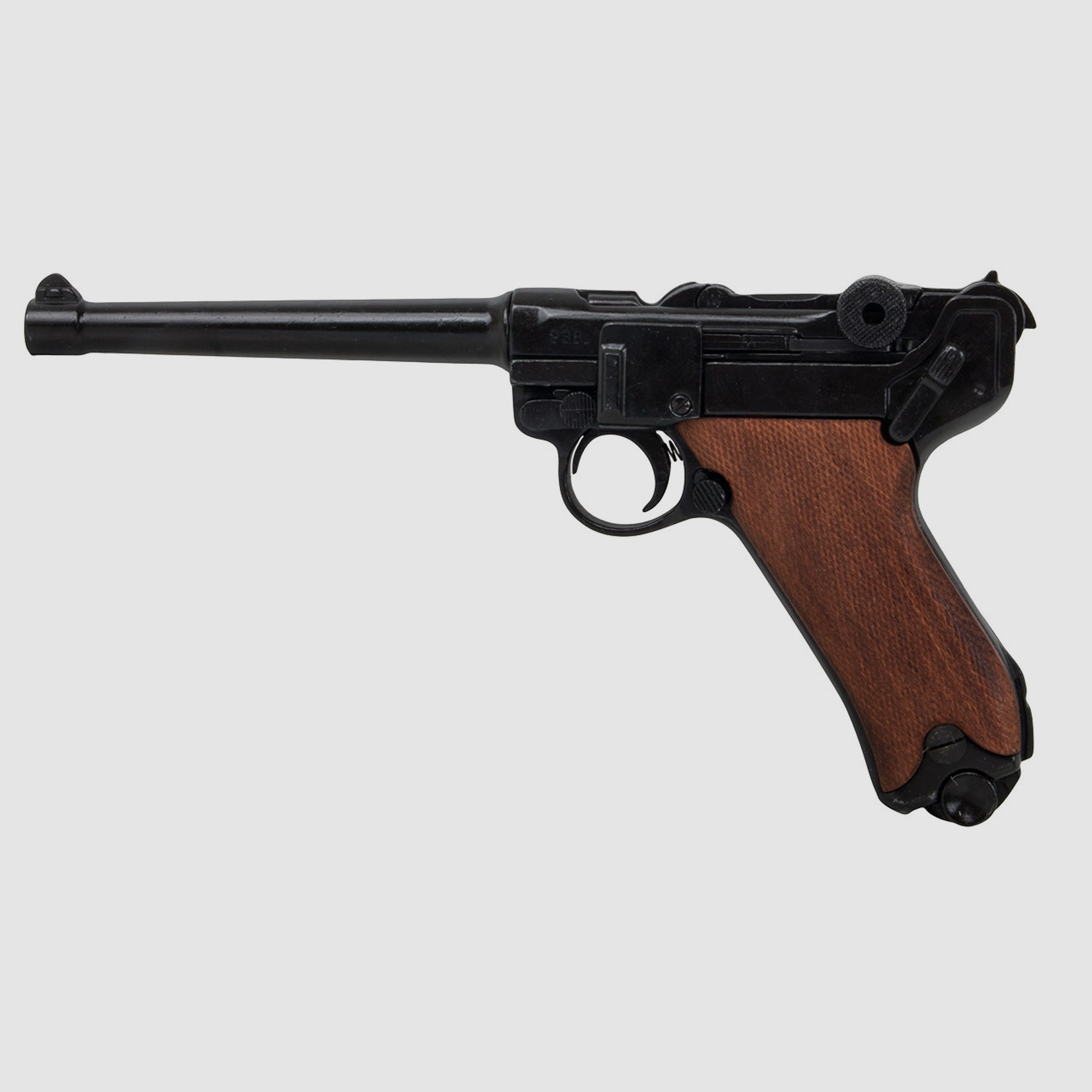 Denix Deko Pistole Luger P08 Deutschland 1898 LĂ¤nge 30 cm schwarz Holzgriffschalen