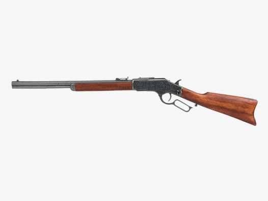 Deko Gewehr Winchseter 1873 Carbine lever action USA Kaliber .44-40 voll besweglich LĂ¤nge 99 cm altgrau