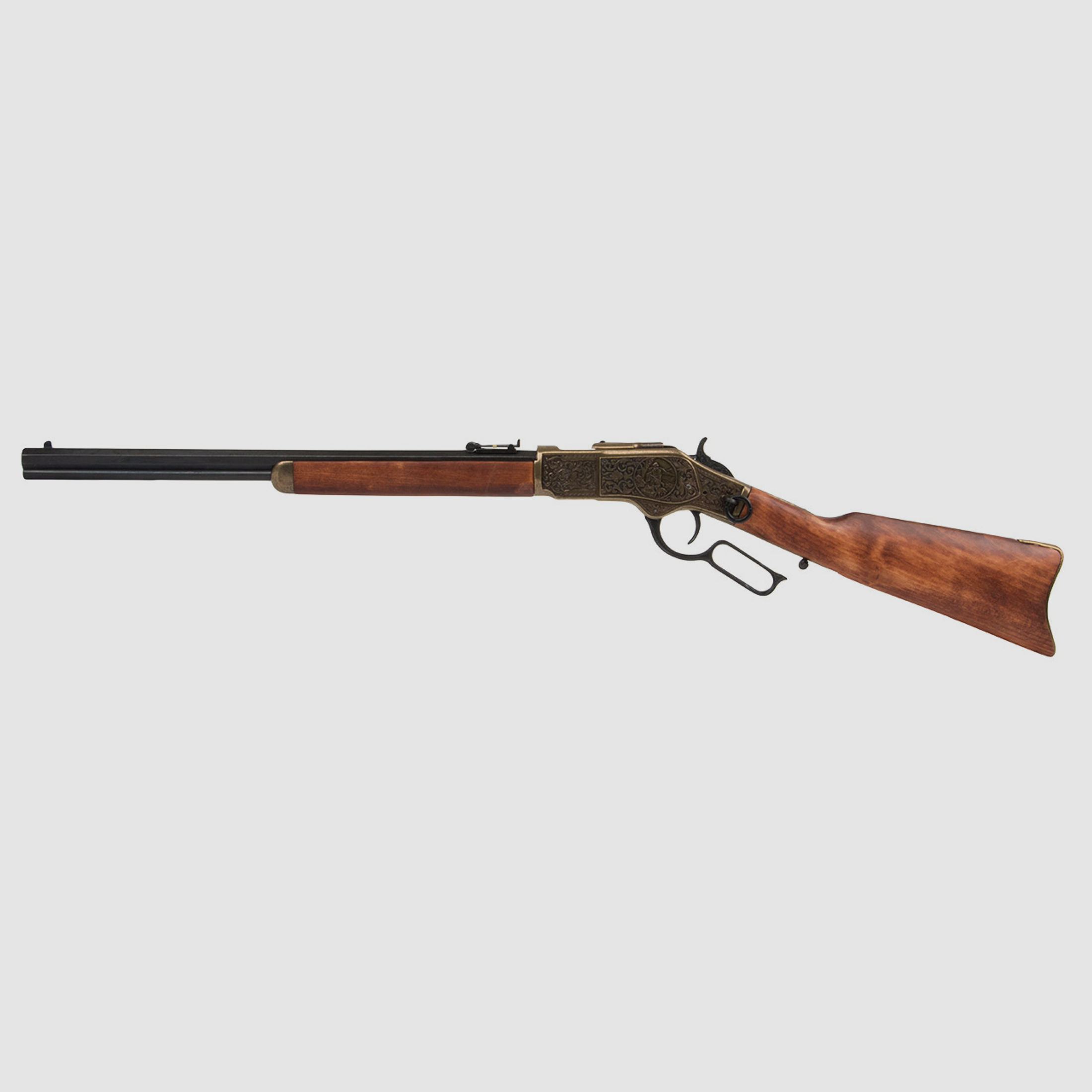 Deko Westerngewehr Denix Winchester Carbine lever action USA 1873 Kaliber .44 - .40 voll beweglich LĂ¤nge 99 cm messing