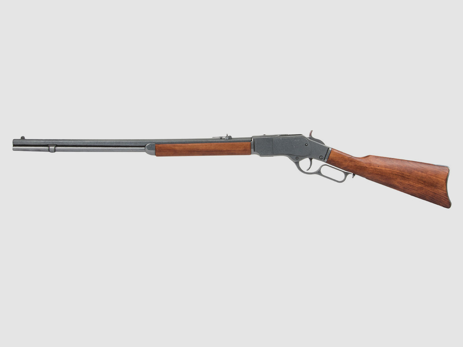 Deko Westerngewehr Denix Winchester Mod. 73 USA 1873 realistisches Repetieren mit HĂĽlsenauswurf LĂ¤nge 110 cm grau