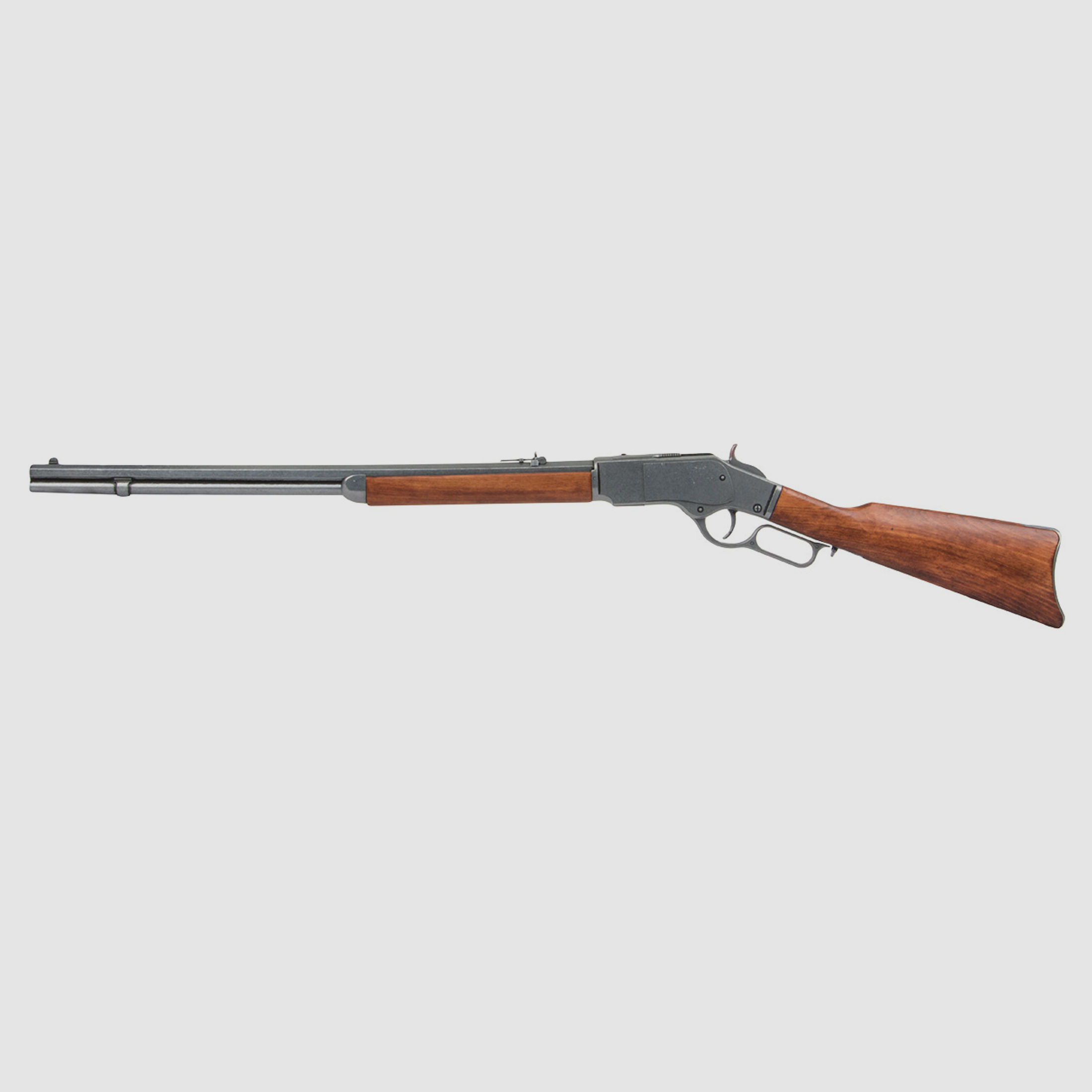 Deko Westerngewehr Denix Winchester Mod. 73 USA 1873 realistisches Repetieren mit HĂĽlsenauswurf LĂ¤nge 110 cm grau