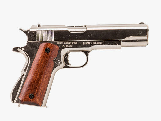 Denix Deko Colt M1911 US-Colt Government, Kaliber 45, Automatik, LĂ¤nge 24 cm, nickel