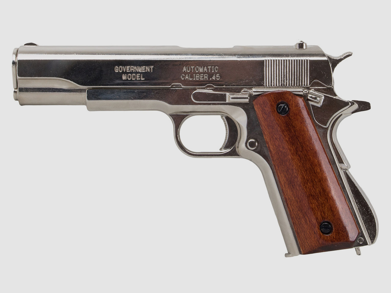 Denix Deko Automatik Pistole Colt Government M1911A1 Kaliber .45 LĂ¤nge 24 cm nickel