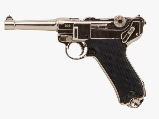 Denix Deko Pistole Parabellum Luger P08 Deutschland 1898 LĂ¤nge 25,5 cm silber