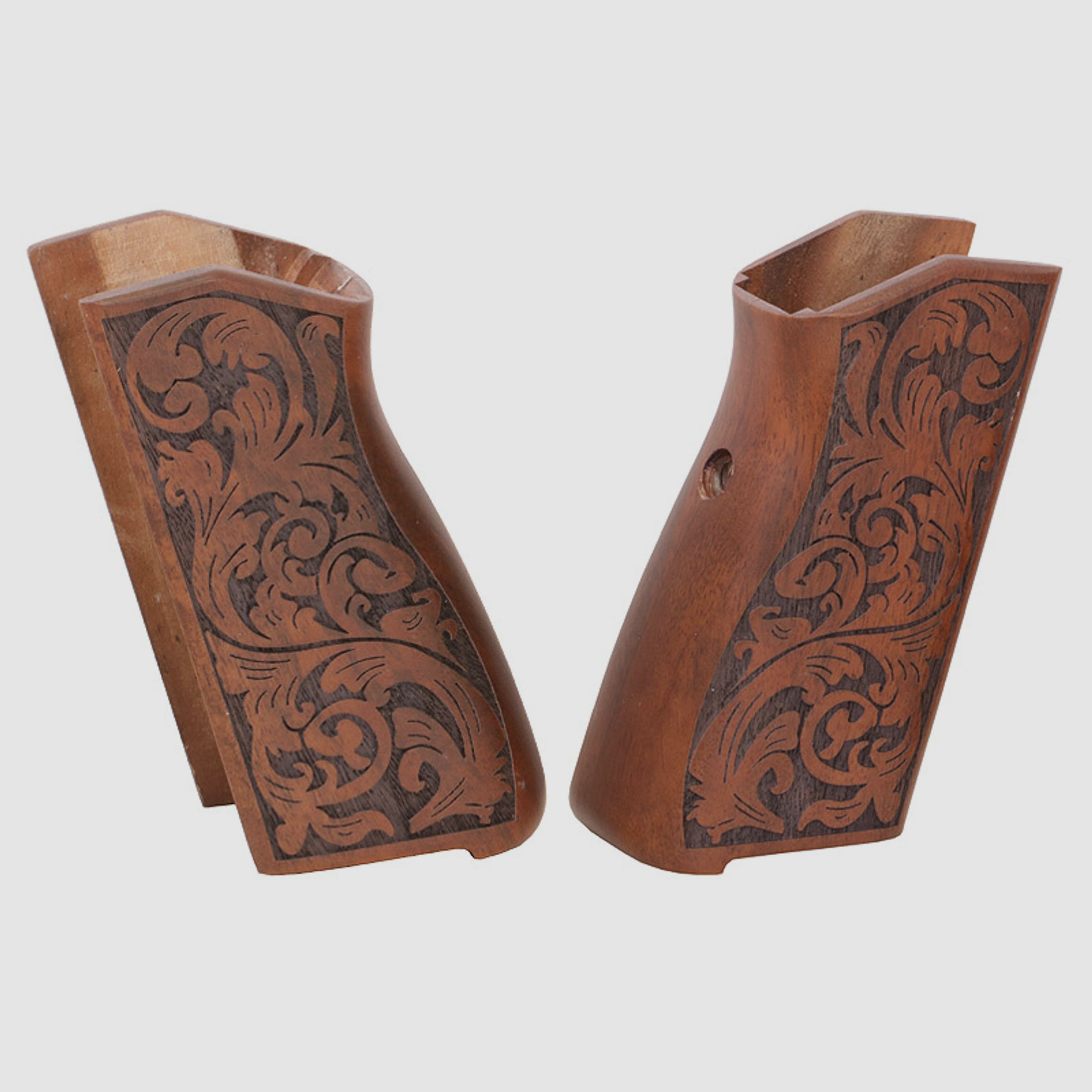 Holzgriffschale fĂĽr Schreckschuss Pistole Browning GPDA 8 und 9 (altes Modell) einteilig florales Muster