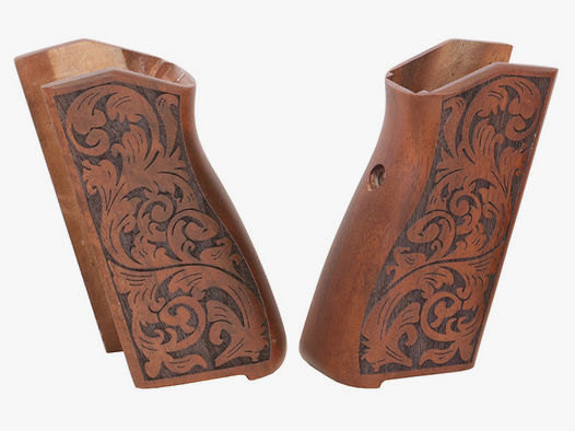 Holzgriffschale fĂĽr Schreckschuss Pistole Browning GPDA 8 und 9 (altes Modell) einteilig florales Muster