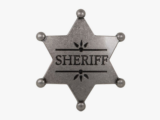 Sheriff Stern detailgetreue Nachbildung geprĂ¤gt Metall MaĂźe 6 cm altsilber