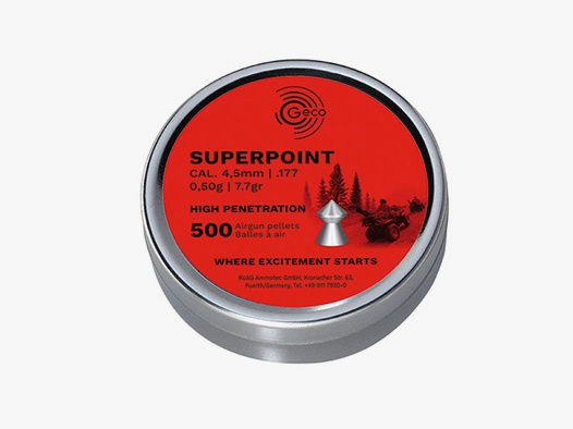 Spitzkopf Diabolos Geco Superpoint Kaliber 4,5 mm 0,50 g glatt 500 StĂĽck