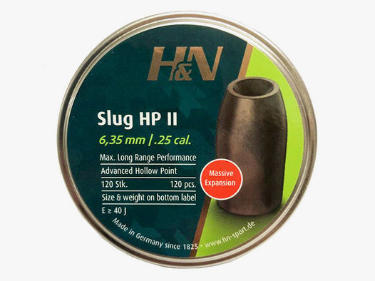 Hohlspitz Diabolos H&N Slug HP II Kaliber 6,34 mm 2,33 g glatt 120 StĂĽck