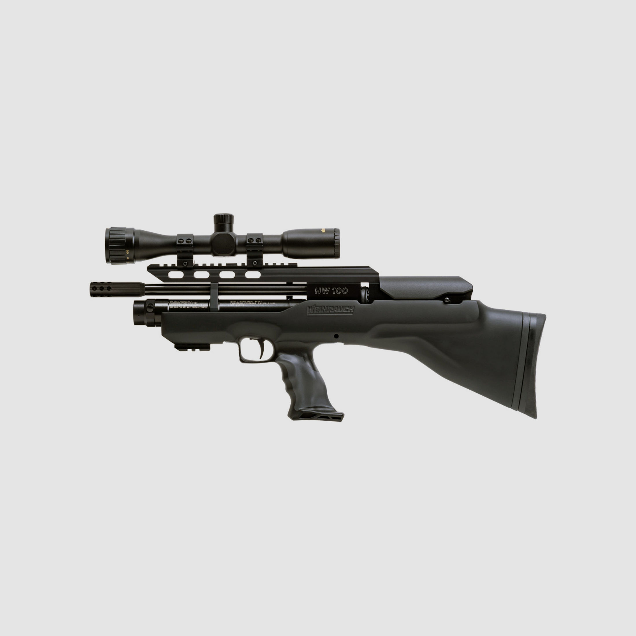 Pressluftgewehr Weihrauch HW 100 Bullpup Carbine, Synthetikschaft, Kompensator, Kaliber 5,5 mm (P18)