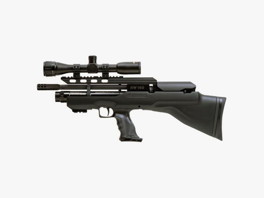 Pressluftgewehr Weihrauch HW 100 Bullpup Carbine, Synthetikschaft, Kompensator, Kaliber 5,5 mm (P18)