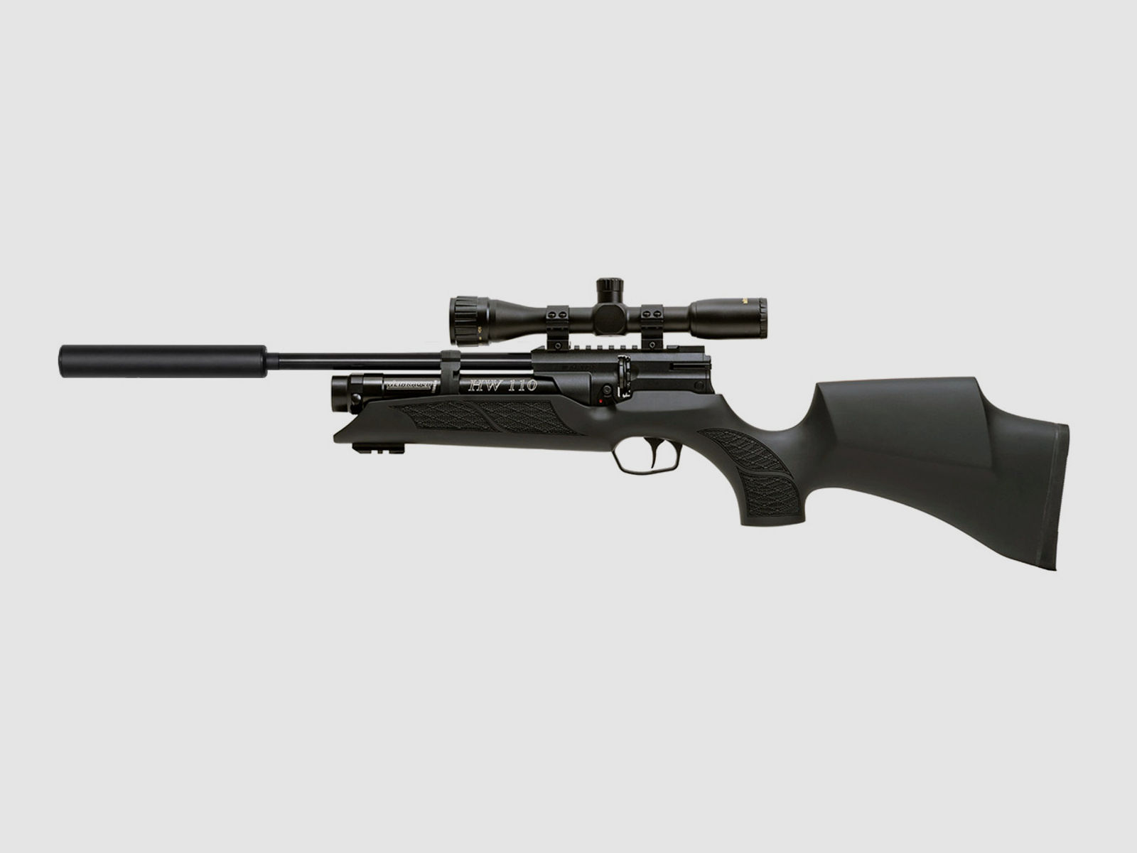 Pressluftgewehr Weihrauch HW 110 ST-K Carbine, Linksspanner, SchalldĂ¤mpfer, Kaliber 4,5 mm (P18)