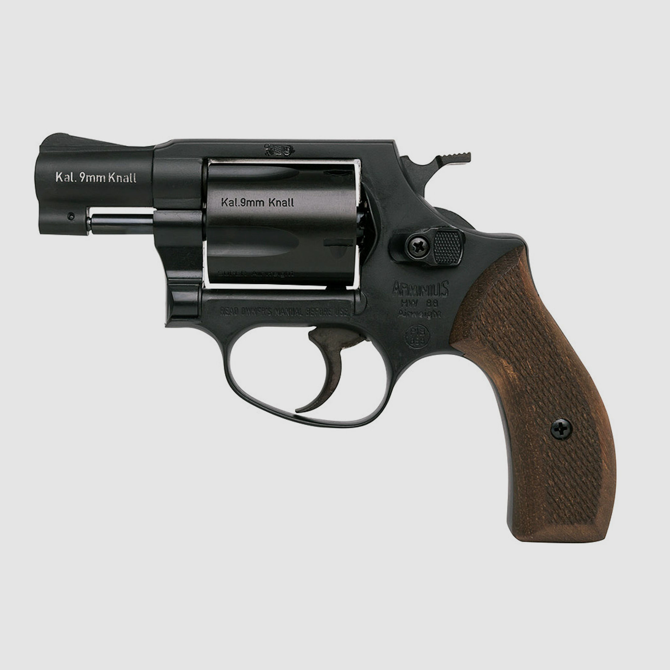 Schreckschuss Revolver Weihrauch Arminius HW 88 Super Airweight schwarz Holzgriffschalen Kaliber 9 mm R.K. (P18)