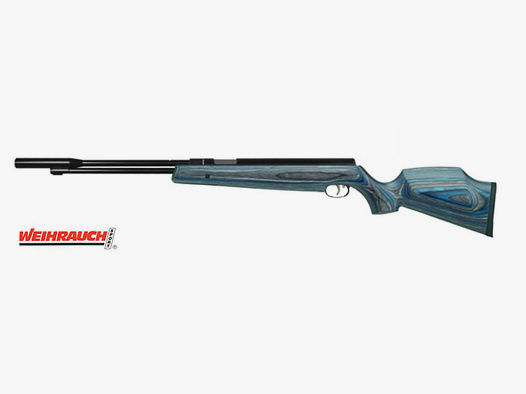 Starrlauf- Luftgewehr Weihrauch HW 97 K mit langem Lauf, blauer Schichtholzschaft, Kaliber 4,5 mm (P18)