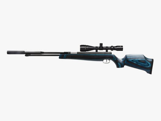 Starrlauf Luftgewehr Weihrauch HW 97 K Blue SD blauer Schichtholzschaft 1/2 Zoll UNF Silatec SchalldĂ¤mpfer Kaliber 5,5 mm (P18)