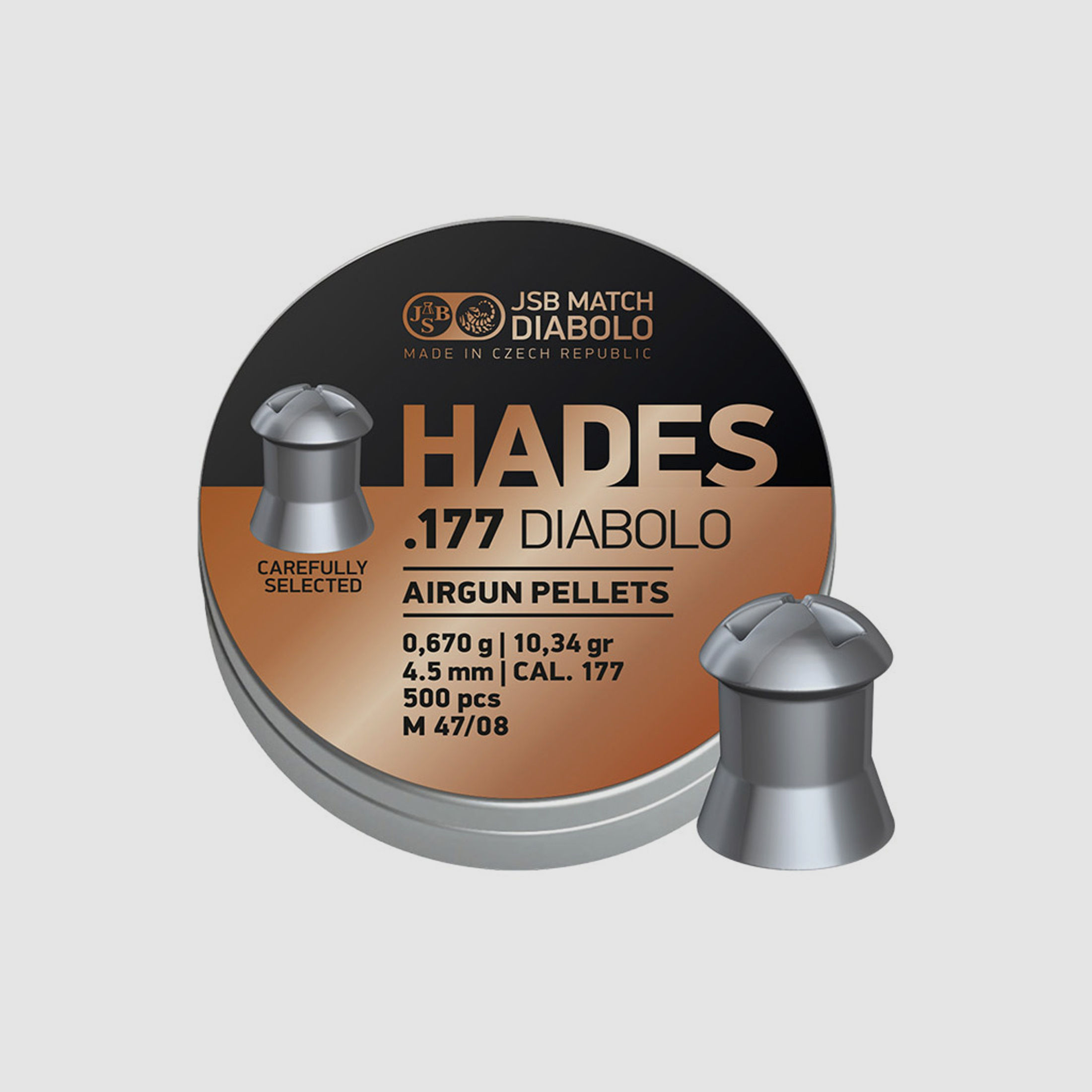 JSB Hades Diabolo, Hohlspitz, glatt, 0,67 g, Kaliber 4,5 mm, 500 StĂĽck