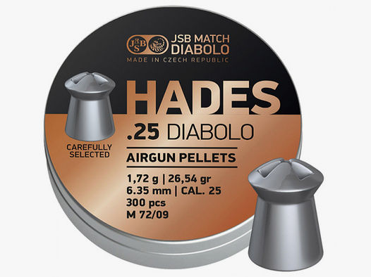 Hohlspitz Diabolos JSB Hades Kaliber 6,35 mm 1,72 g glatt 300 StĂĽck