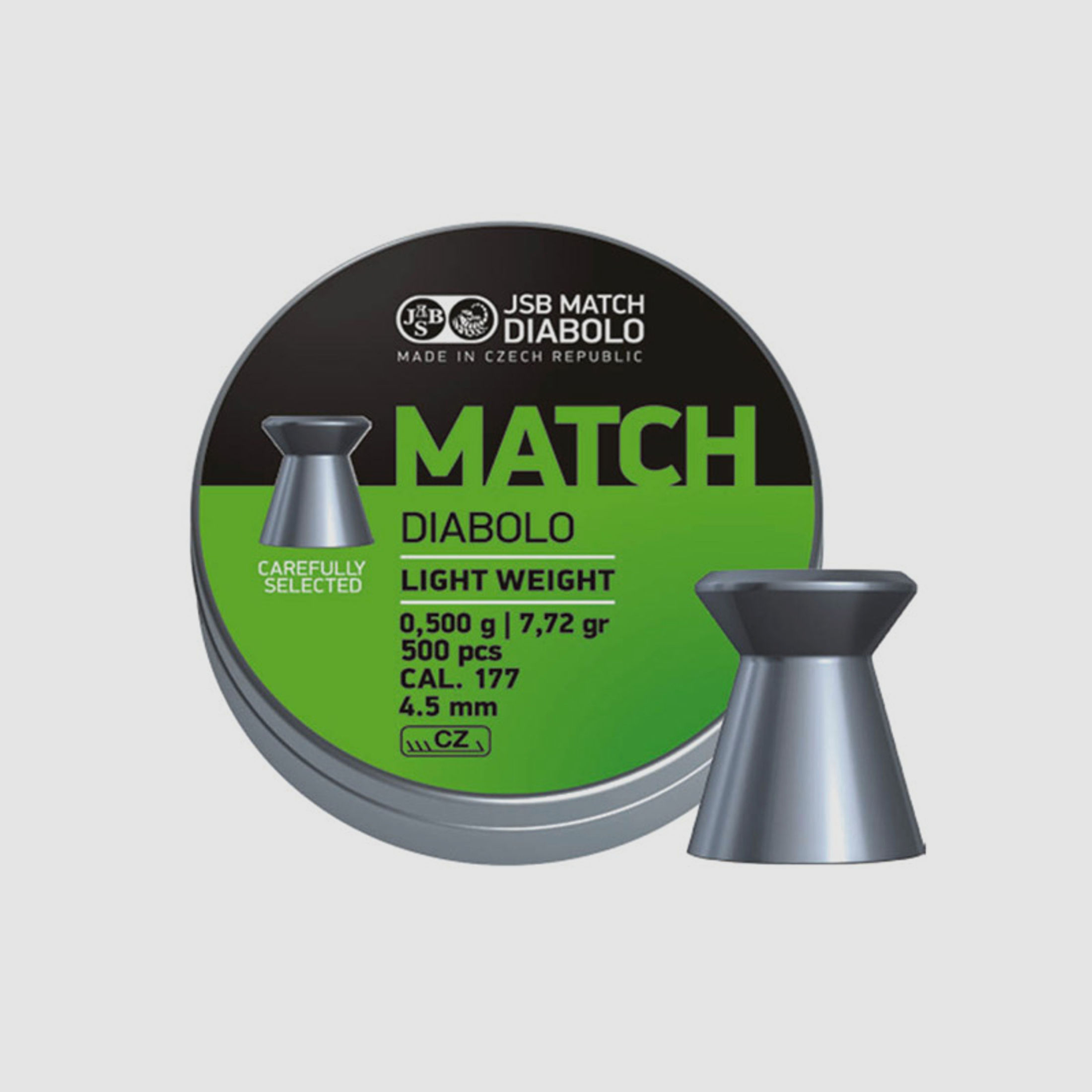 Flachkopf Diabolos JSB Match Light Kaliber 4,5 mm 0,475 g glatt 500 StĂĽck