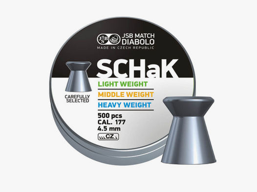 JSB SCHaK Light Weight Diabolo, Flachkopf, glatt, 0,475 g, Kaliber 4,50 mm, 500 StĂĽck